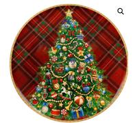 PIATTO PORTATA CHRISTMAS TARTAN PORCELLANA 30 CM Brandani