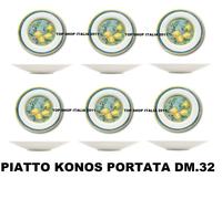 PIATTO PORTATA DM.32 6-PZ KONOS DEC. LIMONI LEMON PORCELLANA MADE ITALY 8 2023