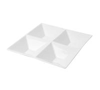 Piatto Quadrato- 4 Scomparti 24X24 Cm Bianco Porcellana - 4 Unità