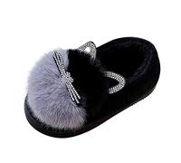 Piatto Ragazza Bambini bambini ragazzi ragazze moda scarpe morbide cartone animato scarpe peluche interni casa calda e carino cotone pantofole ragazza rosa punta tagliata pantofole, Le Noir, 27.5 EU