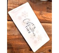 PIATTO RETTANGOLARE IN CERAMICA SCRITTA IT'S CHRISTMAS TIME 25X12 CM