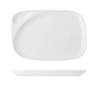 H&H 8425700 Piatto Porcellana 2Ps 31,5X21,5 Arredo Tavola, Bianco
