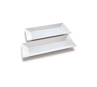 Piatto rettangolare in Porcellana Bianco Kimi 34 x 14 cm