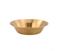 Piatto rotondo profondo in acciaio inossidabile progettato per servire cucina coreana, giapponese e sud-est asiatica (20 cm oro)