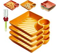 Piatto separato per salse, piatto giapponese per gnocchi con piatto per salse, piatto da portata riutilizzabile per patatine e salse, per gnocchi, tacos, antipasti, frutta e salumi, feste e cene