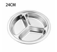 Piatto Snack Piatto Tondo Diviso 3 Sezioni Acciaio Diametro22-26cm