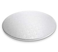 Piatto SottoTorta rigido vassoio TONDO Ø 25cm - CAKE BOARD argentato - altezza 1,2cm- ideale come decoro per trasportare e portare torte decorate con il cake design e con sculture in pasta di zucchero