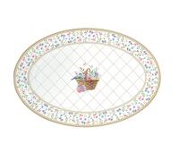 Piatto Spring Bloom Ovale Fiori E Cestino 35x23, 5cm Bianco Colorato EASY LIFE