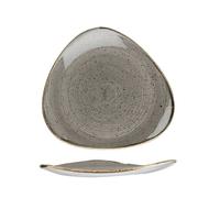 Piatto Stonecast In Ceramica Pepper Grey Triangolare 26,5 Cm Grigio Churchill