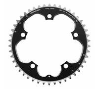 Piatto strada 5bra d.130 stronglight 46dts esterno nero alluminio 7075 tipo shim