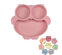 piatto svezzamento per svezzamento neonati, Ciotola per bambini con ventosa antiscivolo, Ciotola in Silicone Con Ventosa per Bebè e Bambini, Plastic Free, BPA Free (Rosa A)