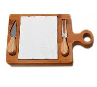 Piatto Tagliere Formaggio con Base in Legno 35 x 18 cm