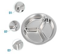 Piatto Tondo Diviso 3 Sezioni 22/24/26cm Acciaio Piatto Snack