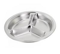 Piatto Tondo Diviso 3 Sezioni 22/24/26cm Acciaio Piatto Snack