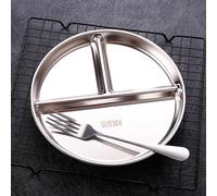 Piatto tondo in acciaio diviso in 3 sezioni 23 cm x 2 cm organizer alimenti