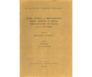 Piattoli,R. - Provincia di Pistoia. Vol.II, parte I: Pistoia.