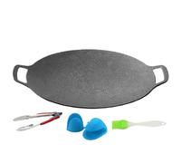 Piattos Di Rivestimento Senza Ricarica Rotondo BBQ Grill Coreano - Arrosti Coreano Multifunzionale E Piastra Da Forno Per Induzione,Stufa G-as,Piano Cottura Elettrico,Grigio All'interno E All'esterno