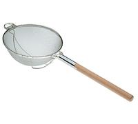 Piazza 162326 Colabrodo Stagnato Doppia Rete Rinforzato Manico in Legno, 26cm Diametro
