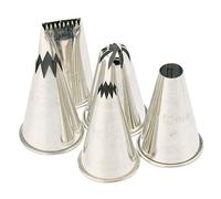 PIAZZA - 5 Beccucci Sac a Poche Riutilizzabili in Acciaio Inox Per Realizzare Decorazioni su Dolci, Torte, Cioccolatini. Bocchette per Pasticceria - 5 Beccucci Fori Misti, Diverse Misure