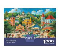 Piazza Citt Dens Puzzle 1000 Pezzi In Folla Città Fate Incastro Perfetto, Un Premium Jigsaw Puzzle Per Art-terapia, Ideale Per Serata Giochi in Scatola, Regalo Per La Pensione 38x26cm/1000pcs