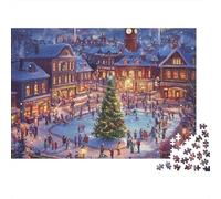 Piazza città Natale_1 Puzzles 1000 Pezzi In cartone Spesso, Un Puzzles Per Enigma Per Il Relax Mentale, Ideale Per Partita Puzzle Game, Puzzle 70x50cm/1000pcs