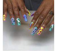 Piazza colorata bastone su in 12 dimensioni 24 pezzi punte francesi per decorazioni artistiche su unghie bara mandorla punta francese sulle unghie