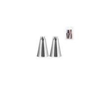 PIAZZA Confezione 2 Pezzi Bocchette per Decorazione con Foro a Stella - in Acciaio Inox - Diametro 11 mm