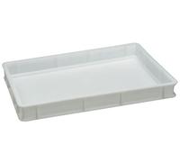 PIAZZA - Contenitore per Lievitazione Pizza e Pane in Plastica 60x40x7 cm - Cassetta Portaimpasto per Panetti Pizza Ideale per Ogni Tipo di Alimento (Bianca) - Made in Italy