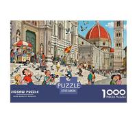 Piazza del Duomo di Firenze Puzzle in Legno Impermeabile DIY Puzzles Da 1000 Pezzi Per Adulti Impossibili Giochi Educativi