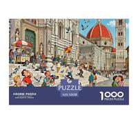 Piazza del Duomo di Firenze Puzzle in Legno Impermeabile DIY Puzzles Da 1000 Pezzi Per Adulti Impossibili Giochi Educativi