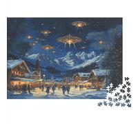 Piazza del villaggio in vacanza Puzzle Impossible 1000Pcs Decorazione Per La Casa. Giochi Rilassamento E Intelligence Per Adulti E Ragazzi Da 14 Anni 1000pcs (75x50cm)