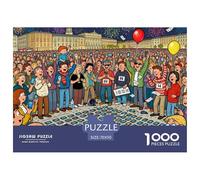Piazza della città di Capodanno Puzzle in Legno Impermeabile Puzzles Da 1000 Pezzi Per Adulti Impossibili Per Decorazioni Domestiche