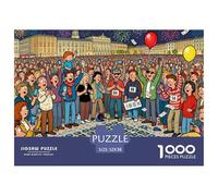 Piazza della città di Capodanno Puzzle in Legno Impermeabile Puzzles Da 1000 Pezzi Regali Per Adulti Colorati Per Decorazioni Domestiche