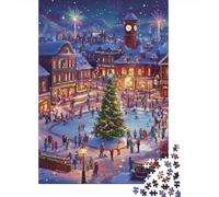 Piazza della città di Natale Puzzle Classico Da 1000 Pezzi, Per Adulti & Bambini 8-12, Carta Riciclata, Arredamento Interno, Regalo Del Boxing Day, Gioco Educativo 70x50cm/1000pcs