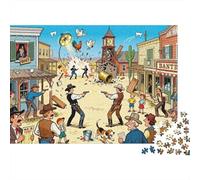 Piazza della città Showdown Puzzle in Legno Impermeabile DIY Puzzles Da 1000 Pezzi Regali Per Adulti Impossibili Giochi Di Impegnativi