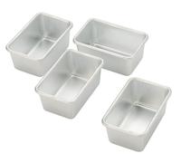 PIAZZA Confezione da 4 Pezzi - Stampo Plumcake 8Cm - in Alluminio