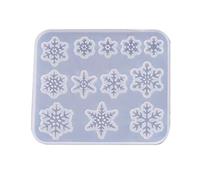 Piazza/Fiocco di neve Ciondolo Silicone Stampo Portachiavi Ciondolo Epossidico Stampi per Decorazioni di Natale Gioielli Ornamenti