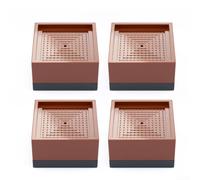 Piazza mobili Riser Pads 7.8cm Brown Shock Absorbing(1) | Design ammortizzante, riduce il rumore delle vibrazioni, protegge i pavimenti, forma quadrata da 7,8 cm
