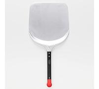 PIAZZA - Pala per Pizza Corta Professionale Rettangolare 30 cm, in Alluminio e con Manico in Alluminio - Robusta, Leggera e Resistente al Calore Max 550°C per Tutti i Tipi di Forno - Made in Italy