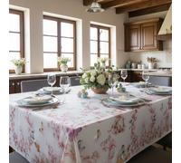 PIAZZA PITTI Tovaglia Pasquale in puro cotone Pasques Uova e fiori rosa