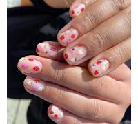 Piazza Premere Su Unghie Disegni Lucidi Unghie Finte Stick On Unghie In 12 Dimensioni 24Pcs Francese Unghie Punta Per Fai Da Te