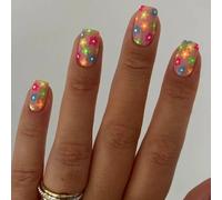 Piazza Premere Su Unghie Fiore Colle Finte Acrilico Artificiale 12 Formato 24pcs Bastone Per Le Donne Progettano Un