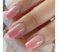 Piazza Premere Su Unghie Gradienti Disegni Colle Finte Su Acrilico Artificiale 24pcs Stick On Women On Nail Bara Mandorla Francese Tip On Nail