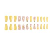 Piazza premere sulle unghie Fiore Colle finte su acrilico artificiale 24pcs Stick On Per Le Donne Ragazze Design Unghie Finte