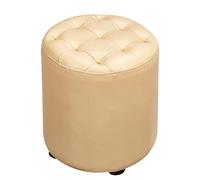 Piazza rivestita in pelle con base in legno massello, poggiapiedi versatile per soggiorno e tavolino da caffè, design compatto 40,6 x 40,6 x 35,6 cm, perfetto per piccoli spazi