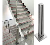 Piazza s Railing Post per sistema di balaustra coperta - Banner per veranda esterna per pannelli da 1018 mm Colore caffè profondo Base robusta & Design a binario a morsetto