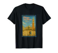 Piazza San Marco Venezia Italia 50s Vintage Poster Art Graphic Maglietta