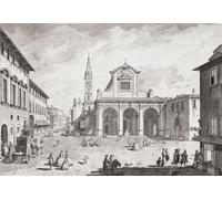 Piazza San Pier Maggiore e la chiesa di San Pier Maggiore Firenze Toscana Italia. Dopo un'opera settecentesca di Pietro Monaco. La chiesa fu smantellata alla fine del XVIII secolo. Tutto ciò ora