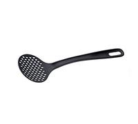 PIAZZA - Schiumarola in Nylon Nero da Cucina (Diametro 10cm) con Comodo e Pratico Manico. Mestolo per Friggere Cibo e Scolapasta, Spaghetti, Noodles, Verdure