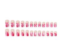 Piazza Unghie Finte Fiore Disegni Premere Su Coperture Piene Acrilico Artificiale Lucido Stick On Per Salon Copertura